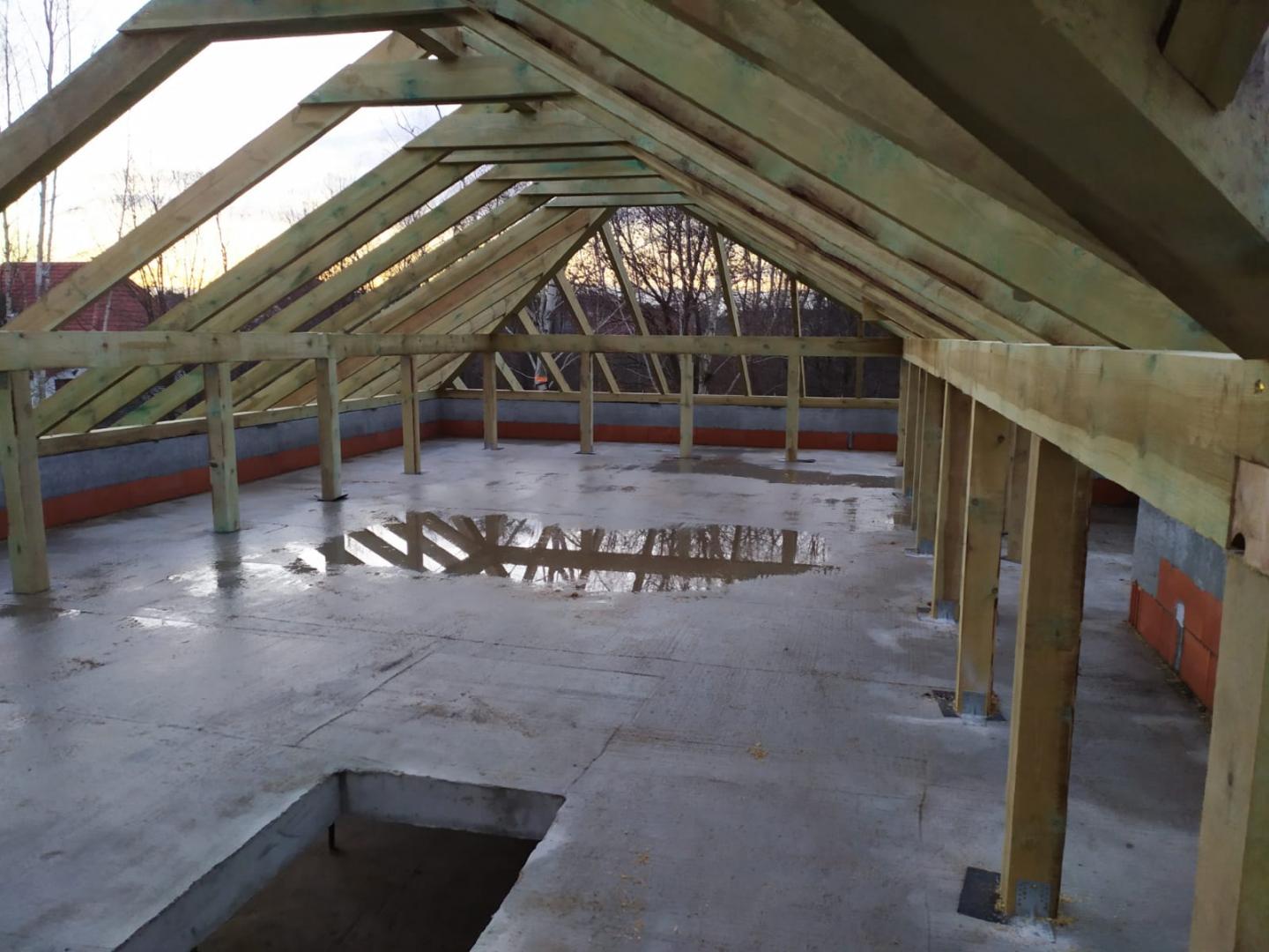 Konstrukcja drewniana dachu - projekt Willa Parterowa 2